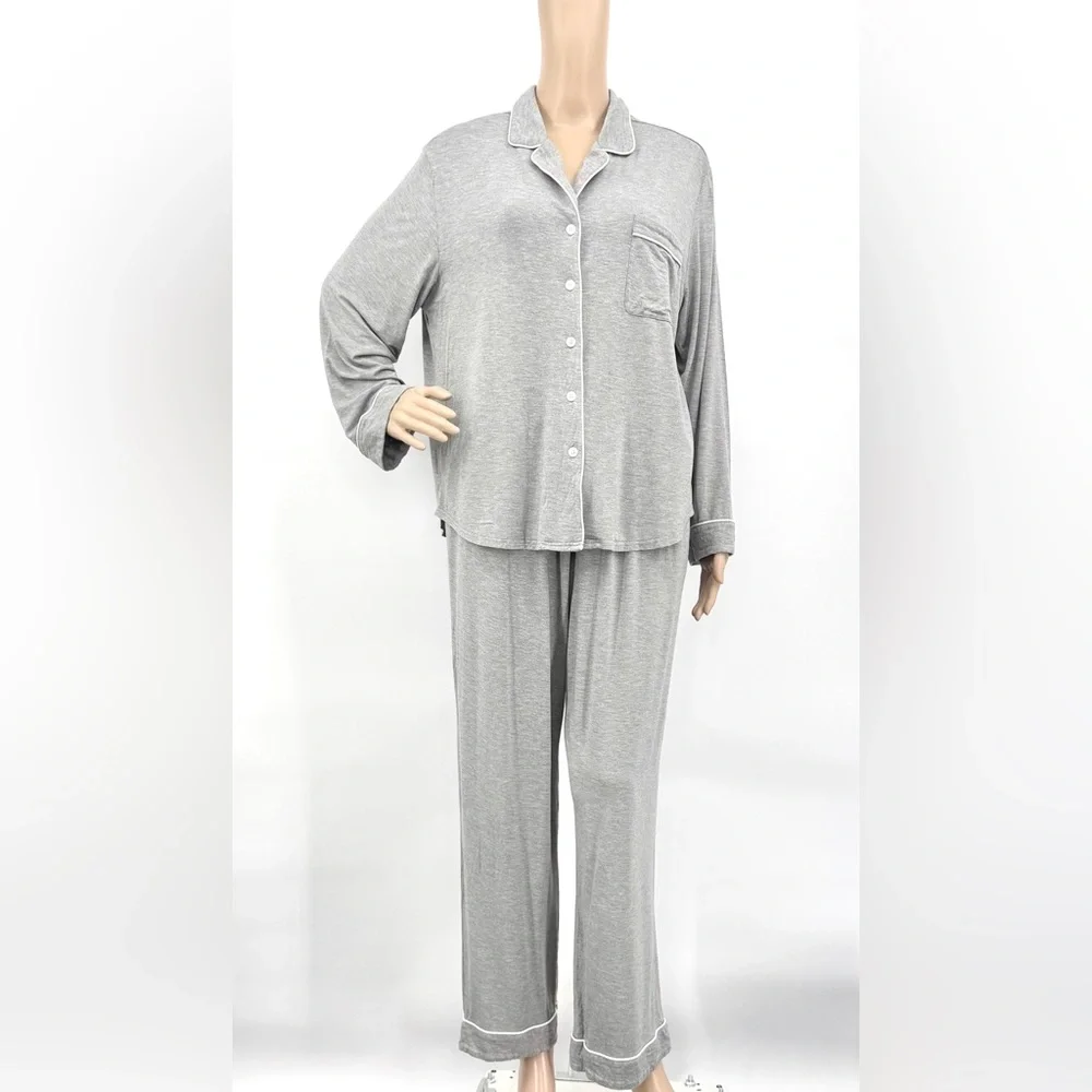 Cozy Earth Bamboo Knit Classic Long Sleeve Pajama Set - Picture 2 of 9